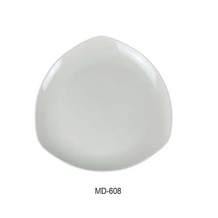 Yanco 8 in. Milando Triangle Coupe Plate - Melamine, White, 48PK MD-608